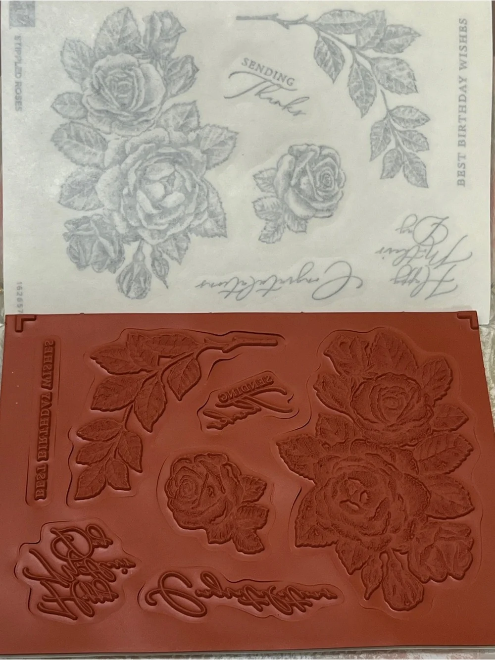 Stampin’ Up! Stippled Roses Bundle DSP Ribbon & Gems NEW